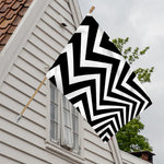 Black And White Zigzag Dazzle Print House Flag