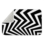 Black And White Zigzag Dazzle Print Indoor Door Mat