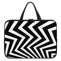 Black And White Zigzag Dazzle Print Laptop Sleeve With Handle