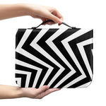 Black And White Zigzag Dazzle Print Leather Bible Cover