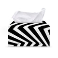 Black And White Zigzag Dazzle Print Leather Tissue Box Cover