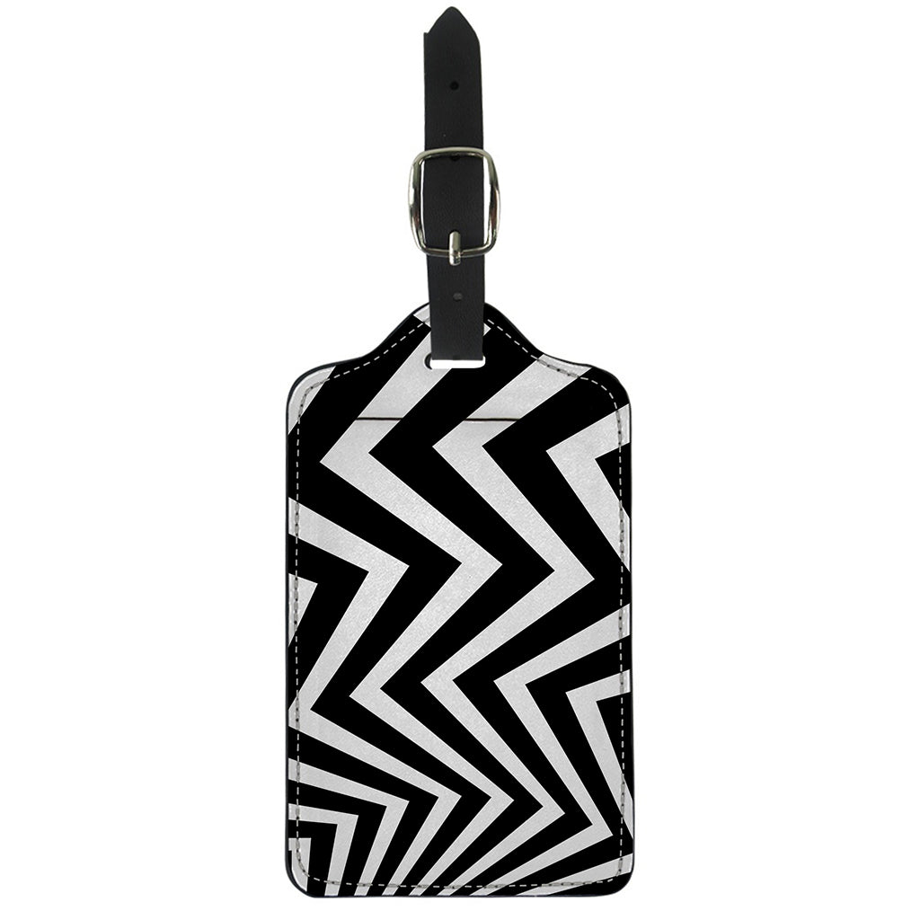 Black And White Zigzag Dazzle Print Luggage Tag