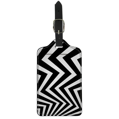 Black And White Zigzag Dazzle Print Luggage Tag