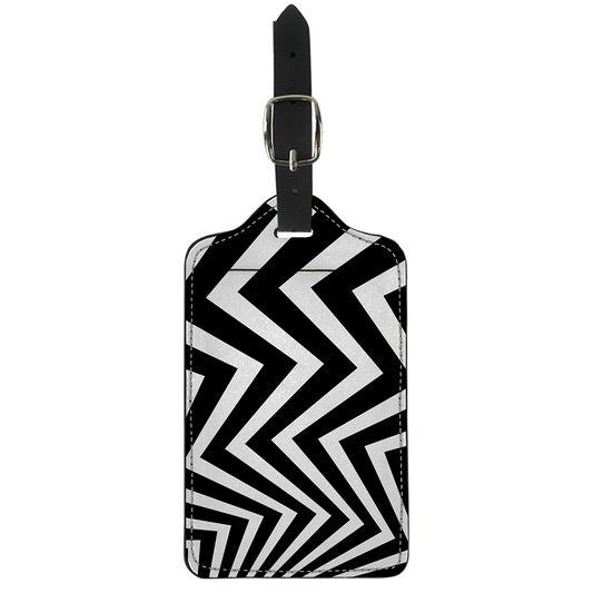 Black And White Zigzag Dazzle Print Luggage Tag