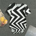 Black And White Zigzag Dazzle Print Men's Bodysuit