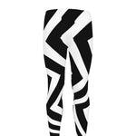 Black And White Zigzag Dazzle Print Men's leggings