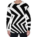 Black And White Zigzag Dazzle Print Men's Long Sleeve T-Shirt