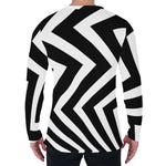 Black And White Zigzag Dazzle Print Men's Long Sleeve T-Shirt