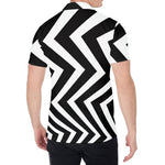 Black And White Zigzag Dazzle Print Men's Shirt
