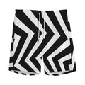 Black And White Zigzag Dazzle Print Men's Athletic Shorts