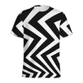 Black And White Zigzag Dazzle Print Men's Athletic T-Shirt