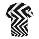 Black And White Zigzag Dazzle Print Men's Sports T-Shirt