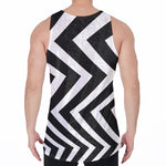 Black And White Zigzag Dazzle Print Men's Velvet Tank Top