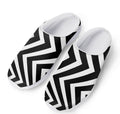 Black And White Zigzag Dazzle Print Mesh Casual Shoes