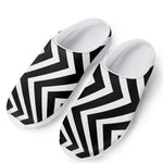 Black And White Zigzag Dazzle Print Mesh Casual Shoes