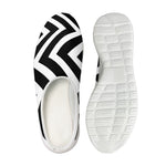 Black And White Zigzag Dazzle Print Mesh Casual Shoes