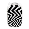 Black And White Zigzag Dazzle Print Mesh Laundry Hamper