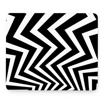 Black And White Zigzag Dazzle Print Mouse Pad