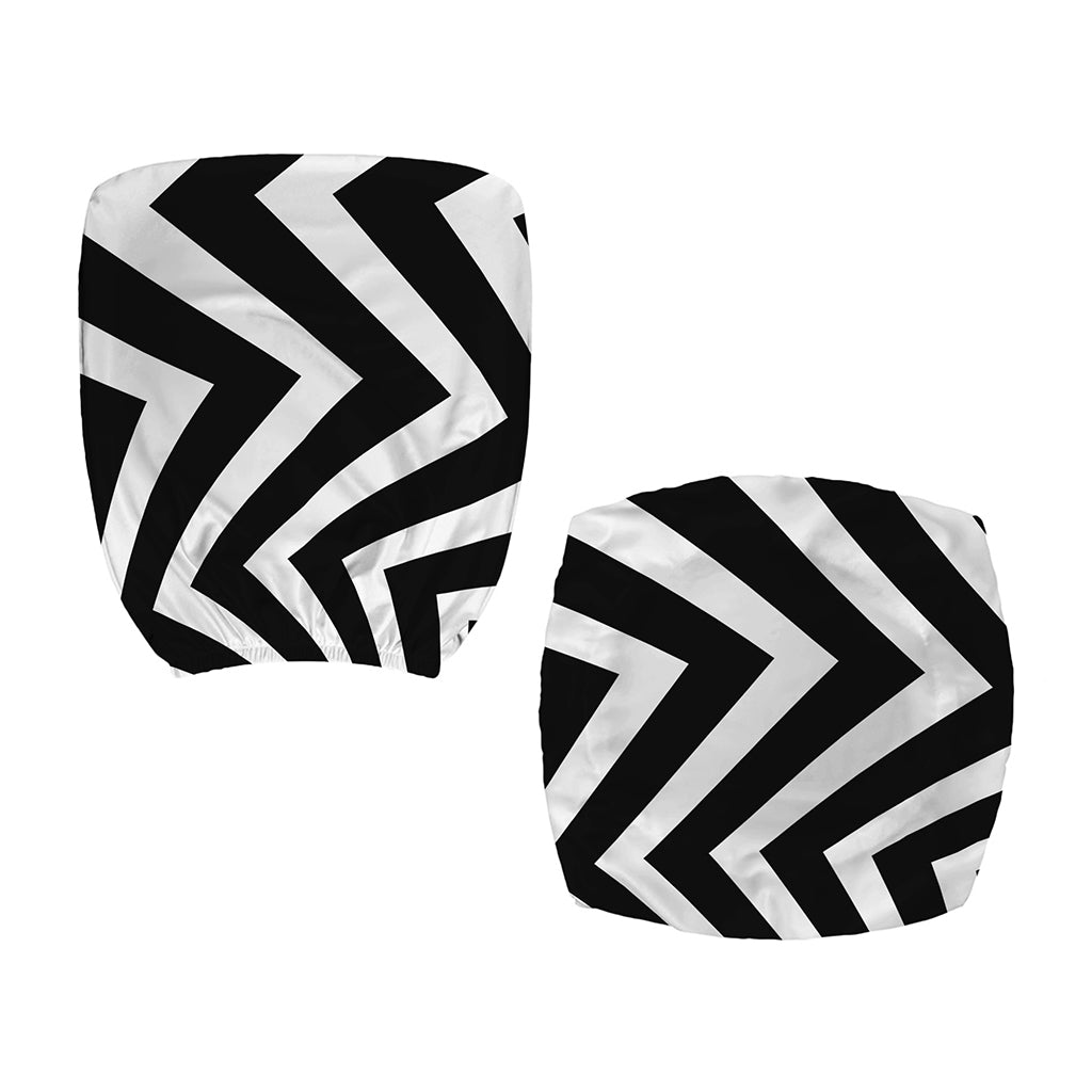 Black And White Zigzag Dazzle Print Office Chair Cover