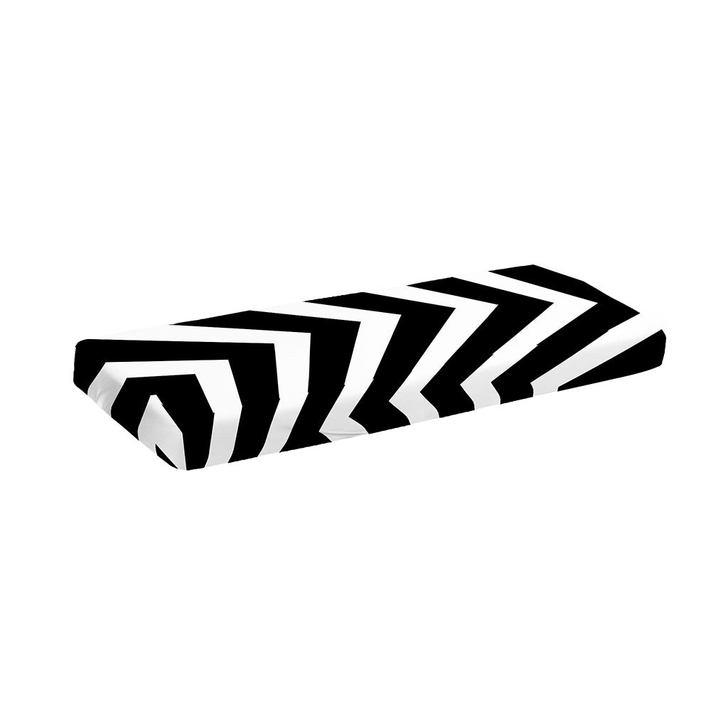 Black And White Zigzag Dazzle Print Piano Keyboard Cover