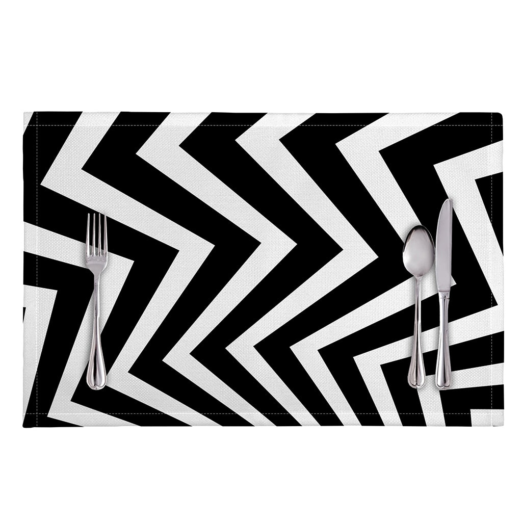 Black And White Zigzag Dazzle Print Placemat