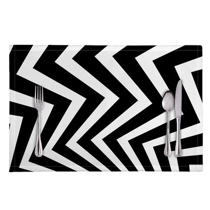 Black And White Zigzag Dazzle Print Placemat