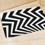Black And White Zigzag Dazzle Print Polyester Doormat