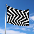Black And White Zigzag Dazzle Print Polyester Flag