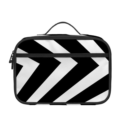 Black And White Zigzag Dazzle Print Portable Lunch Bag