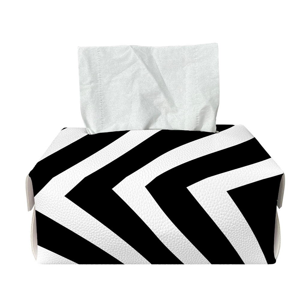 Black And White Zigzag Dazzle Print Rectangle Tissue Box Cover