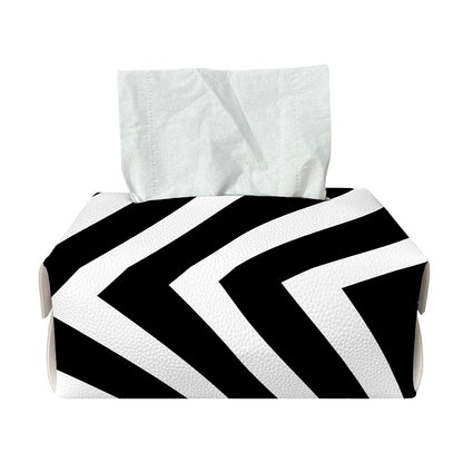 Black And White Zigzag Dazzle Print Rectangle Tissue Box Cover