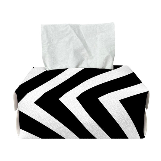 Black And White Zigzag Dazzle Print Rectangle Tissue Box Cover