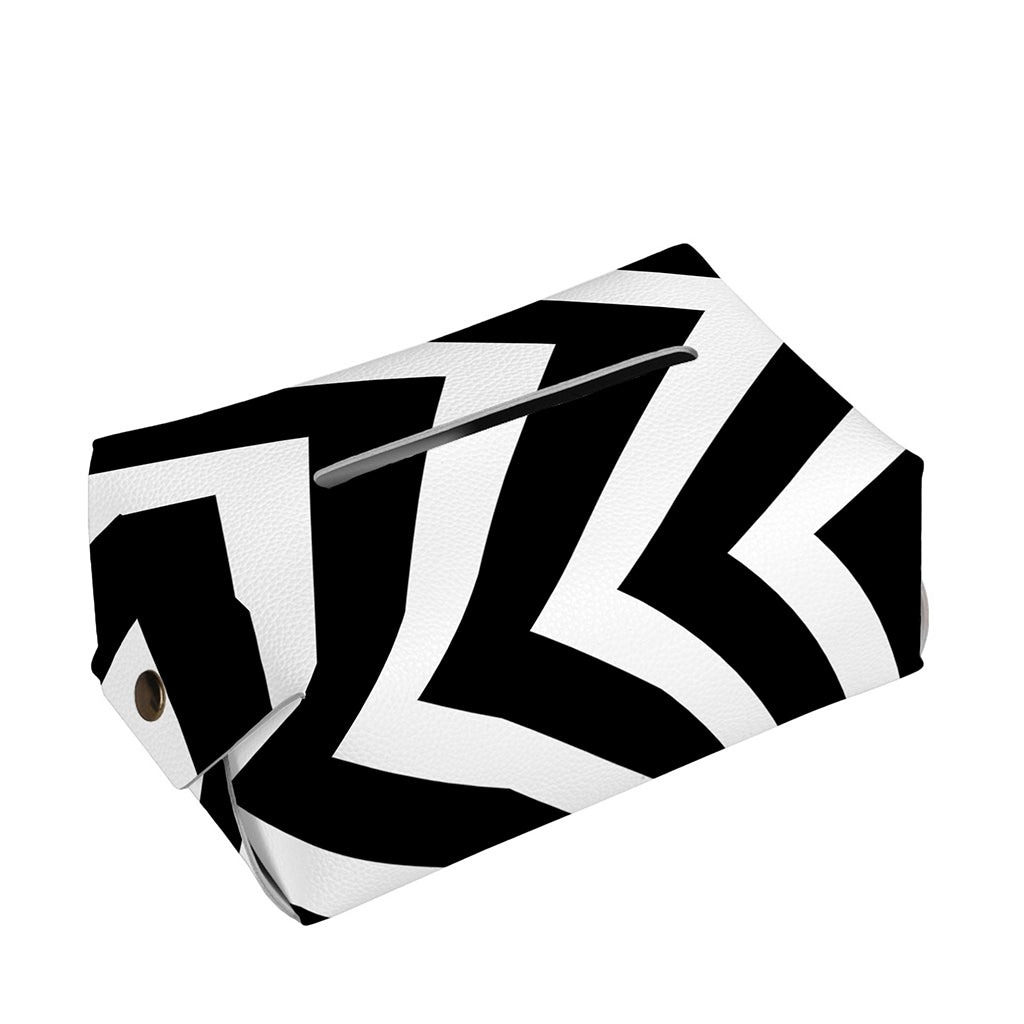 Black And White Zigzag Dazzle Print Rectangle Tissue Box Cover