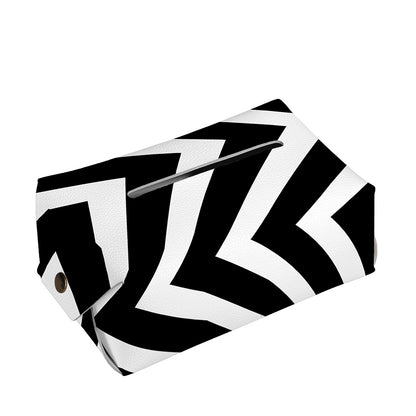 Black And White Zigzag Dazzle Print Rectangle Tissue Box Cover