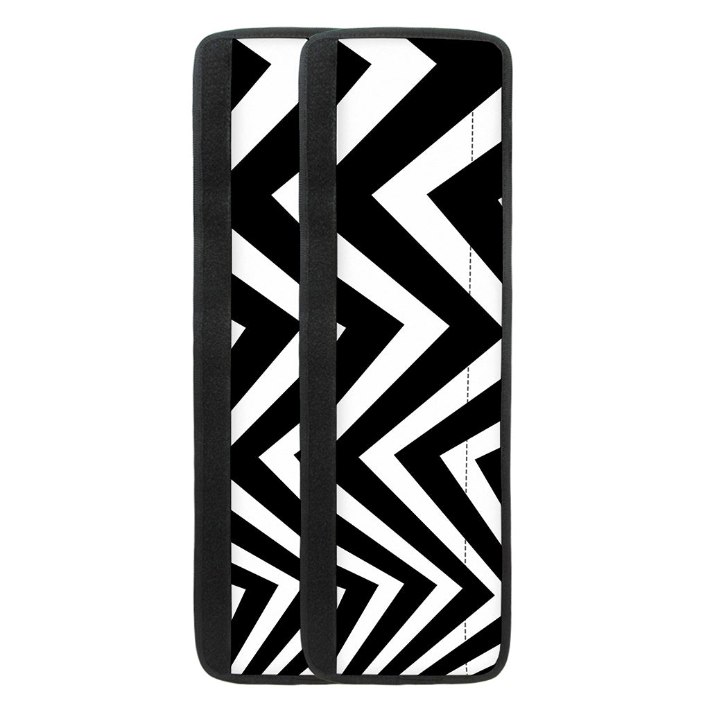 Black And White Zigzag Dazzle Print Refrigerator Handle Covers