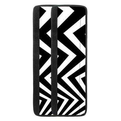 Black And White Zigzag Dazzle Print Refrigerator Handle Covers
