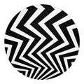 Black And White Zigzag Dazzle Print Round Blanket