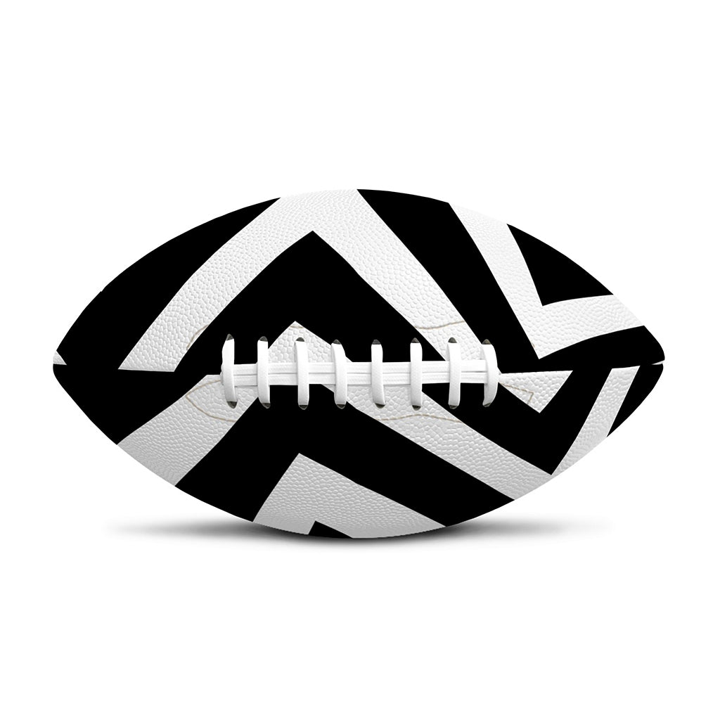 Black And White Zigzag Dazzle Print Rugby Ball