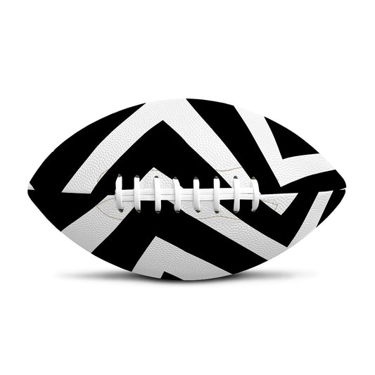 Black And White Zigzag Dazzle Print Rugby Ball