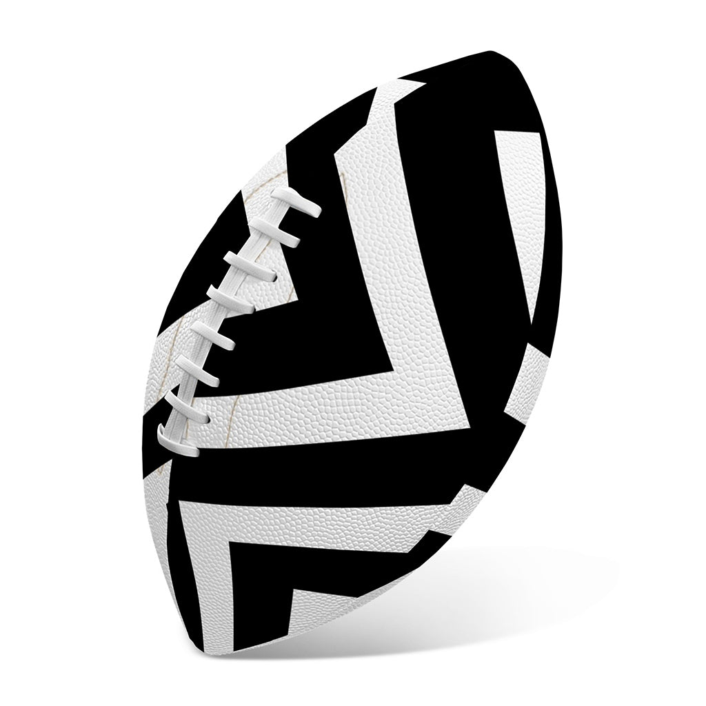 Black And White Zigzag Dazzle Print Rugby Ball