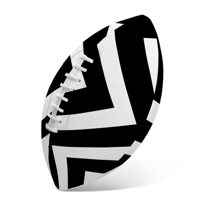 Black And White Zigzag Dazzle Print Rugby Ball