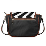 Black And White Zigzag Dazzle Print Saddle Bag