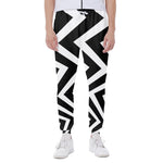 Black And White Zigzag Dazzle Print Scuba Joggers