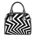 Black And White Zigzag Dazzle Print Shoulder Handbag