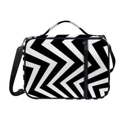 Black And White Zigzag Dazzle Print Shoulder Strap Bible Bag