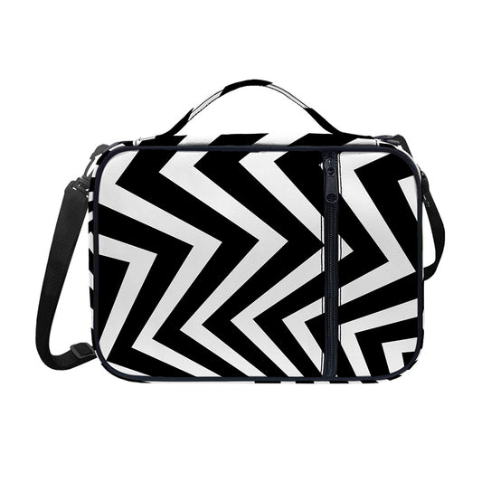 Black And White Zigzag Dazzle Print Shoulder Strap Bible Bag
