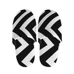 Black And White Zigzag Dazzle Print Slippers