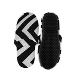 Black And White Zigzag Dazzle Print Slippers