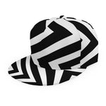 Black And White Zigzag Dazzle Print Snapback Cap
