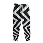 Black And White Zigzag Dazzle Print Sweatpants